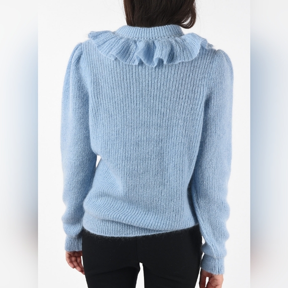 Miu Miu Volant Mohair Ruffle Sweater, in Light Blue size 38 EU / XS - Picture 3 of 10